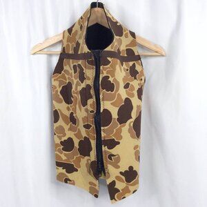 Vintage Cabelas Neoprene Camo Dog Vest Hunting Sydney Nebraska 80s Zip Size XXL